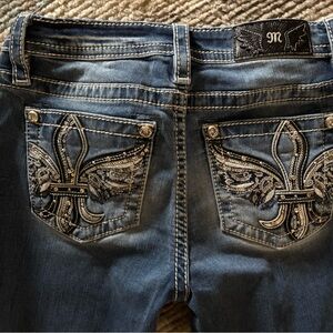 Miss Me Dark Blue Embroidered Jeans